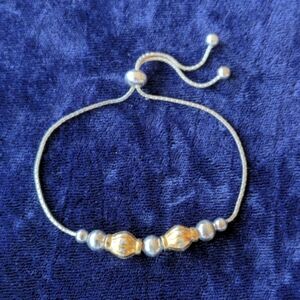 Vintage 14K Gold Vermeil And 925 Sterling Silver Bracelet